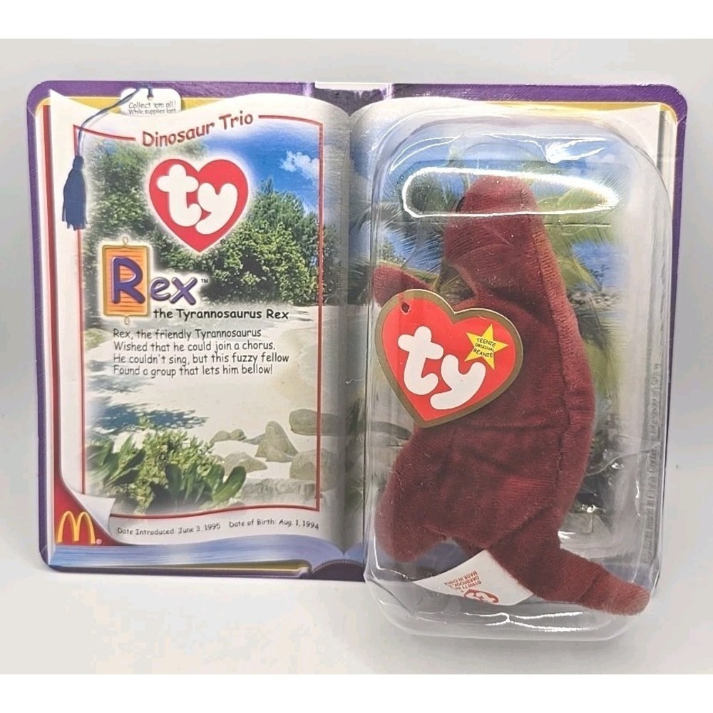 2000 Ty McDonalds Teenie Beanie Baby "Rex" Retired Tyrannosaurus Rex Dino BB20